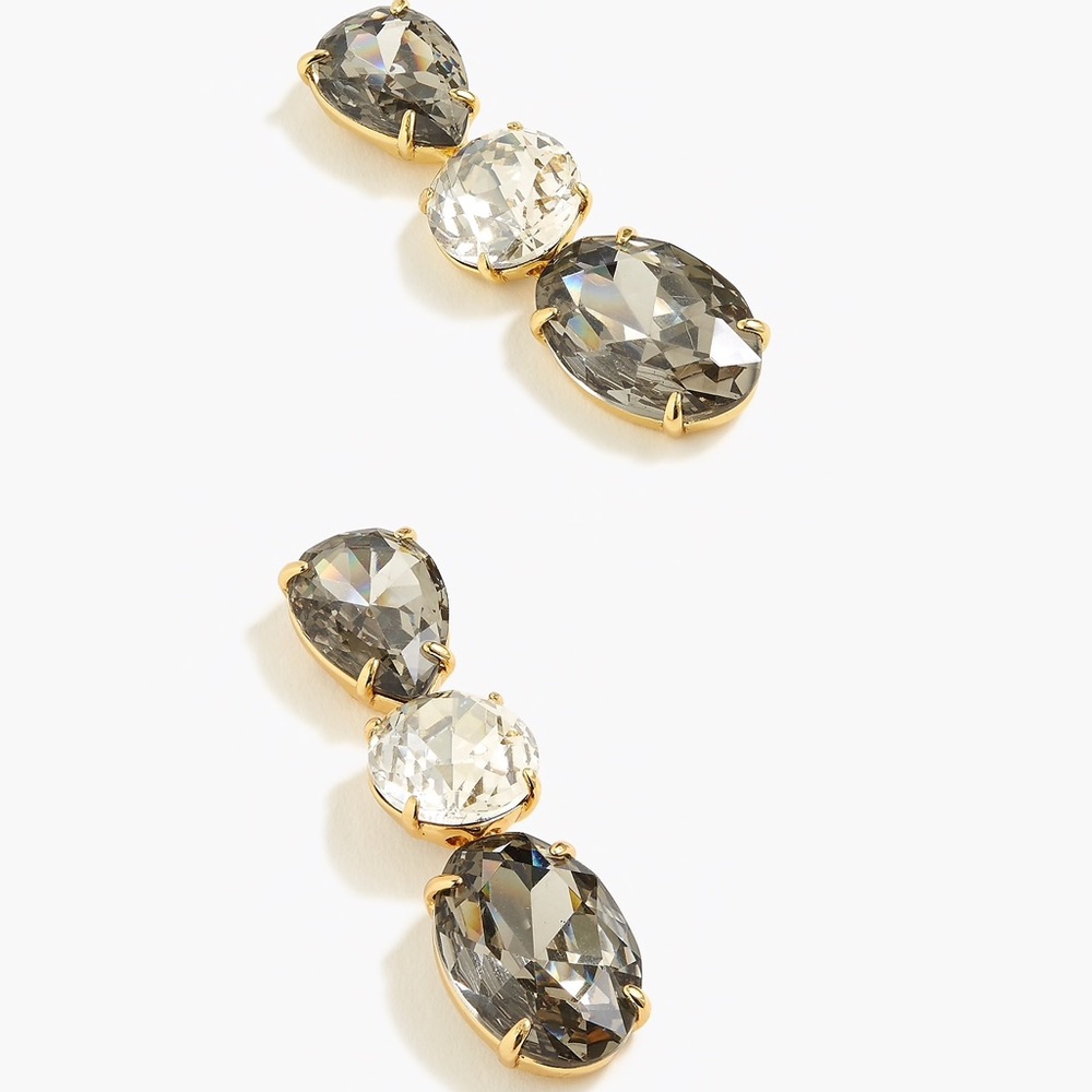 JCREW Pear-Shaped Triple Stone Earrings NWT